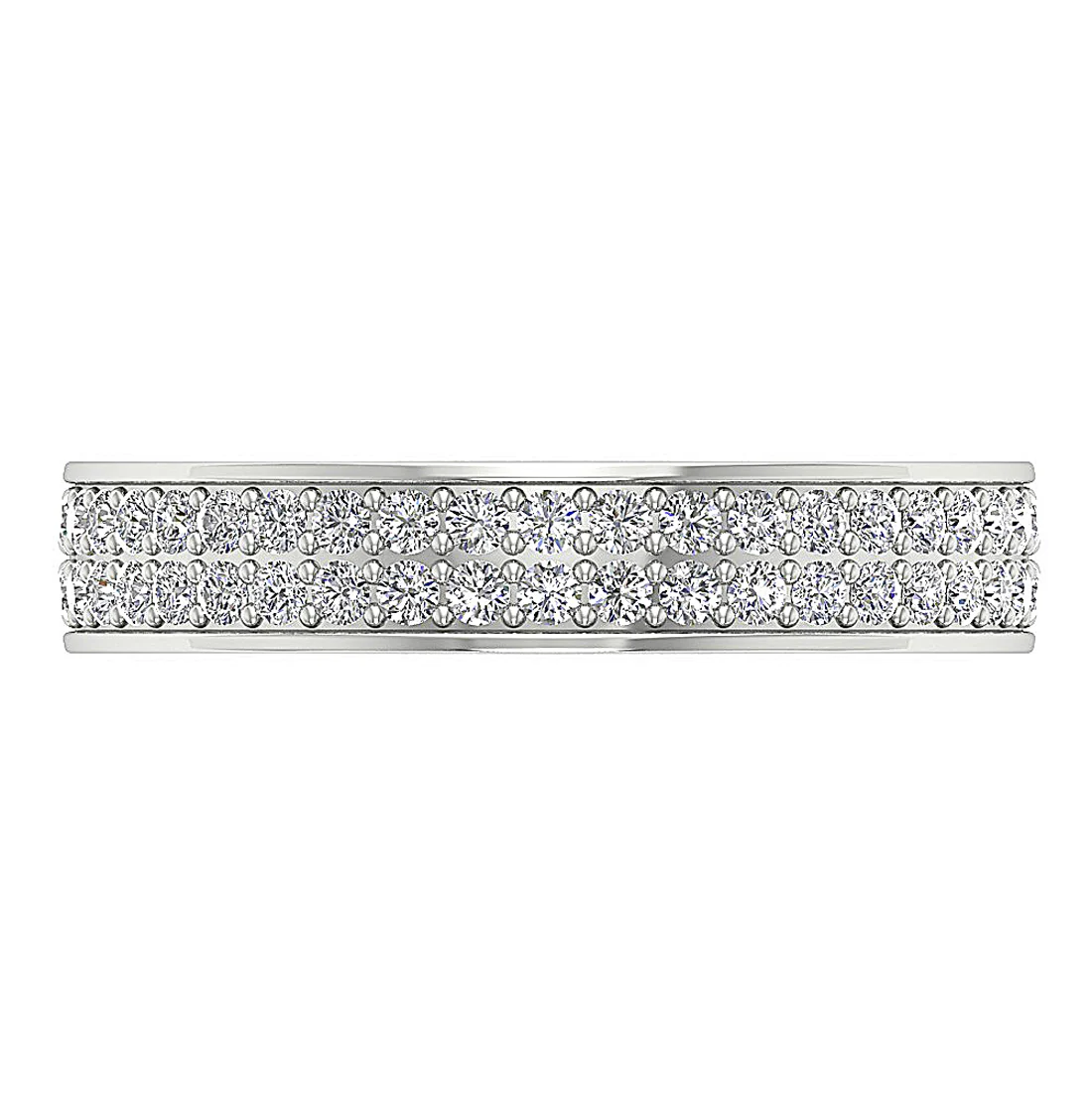 The Sage Classsic Two Row Natural Diamond Eternity Anniversary Gold Ring 3.90 mm - Image 6