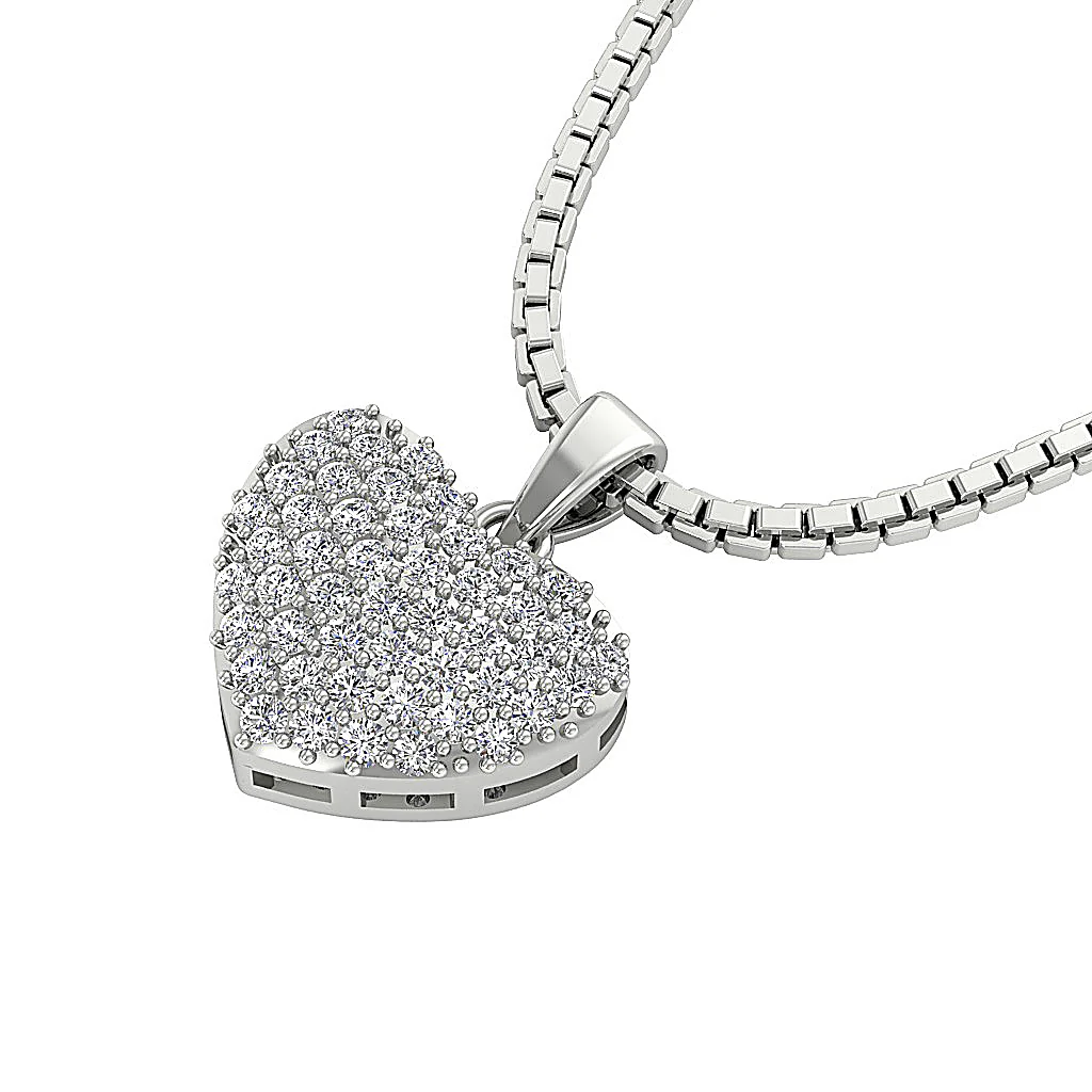 The Saint Love Of Heart Pendant necklace White Gold With Diamond For Her