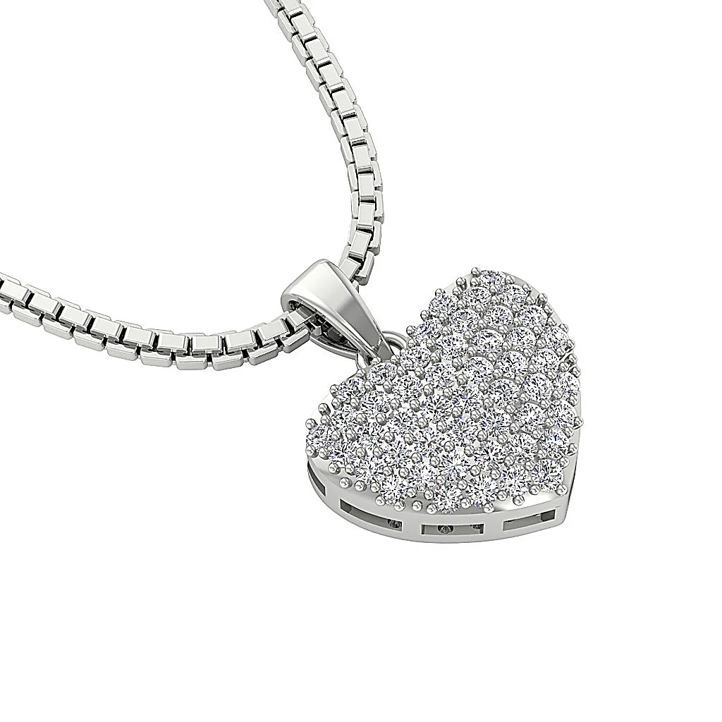 The Saint Love Of Heart Pendant necklace White Gold With Diamond For Her - Image 11