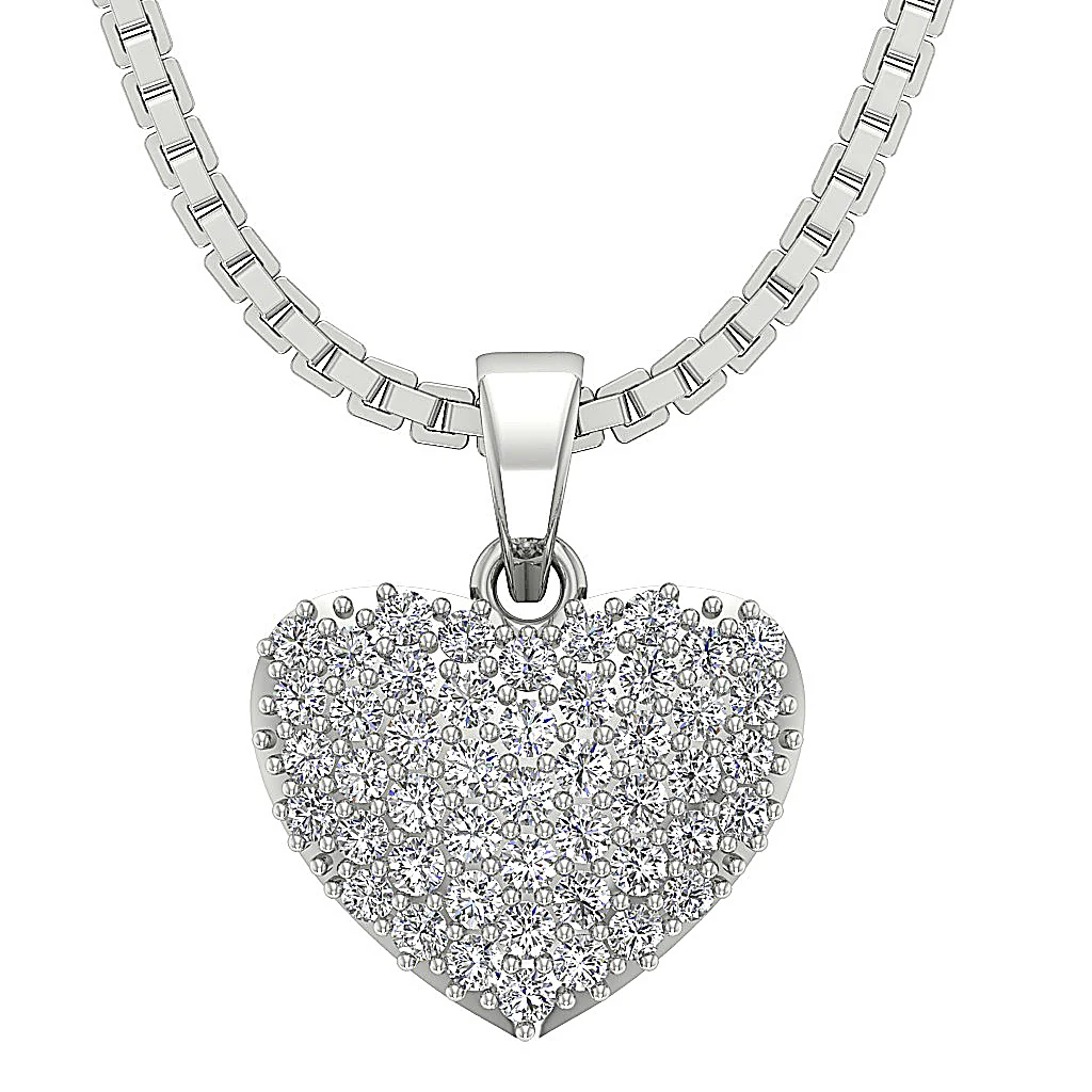 The Saint Love Of Heart Pendant necklace White Gold With Diamond For Her - Image 3
