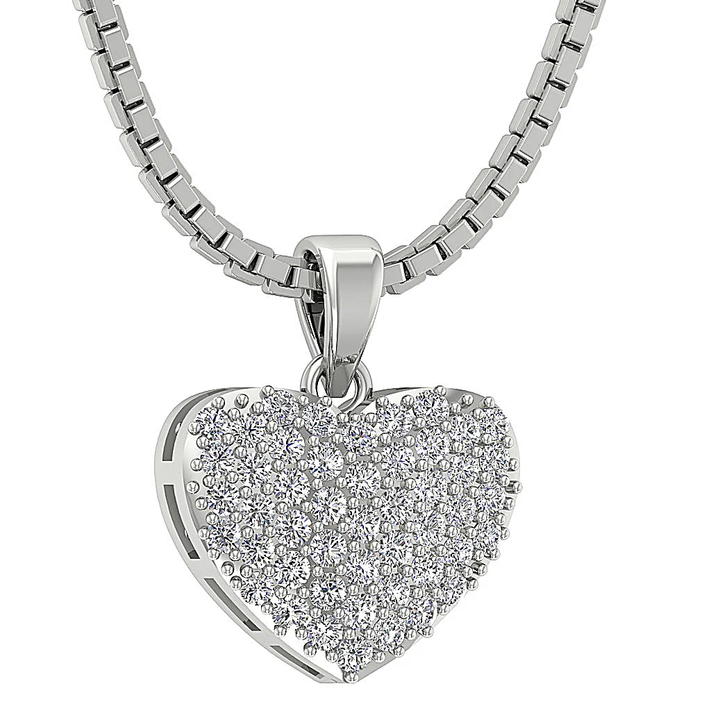 The Saint Love Of Heart Pendant necklace White Gold With Diamond For Her - Image 6