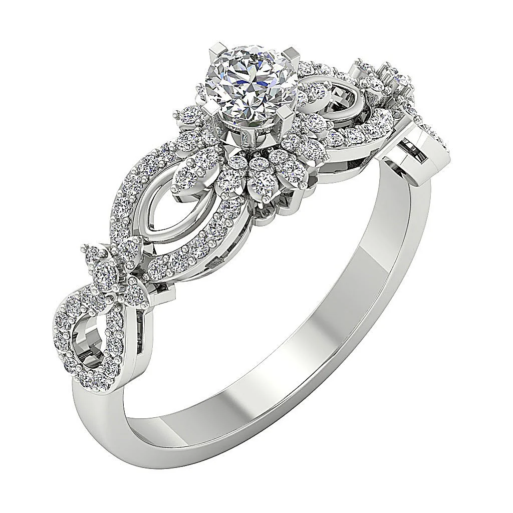 The Salma Excellent Round Cut Diamond Solitaire Engagement Ring 14K Gold Appraisal - Image 4