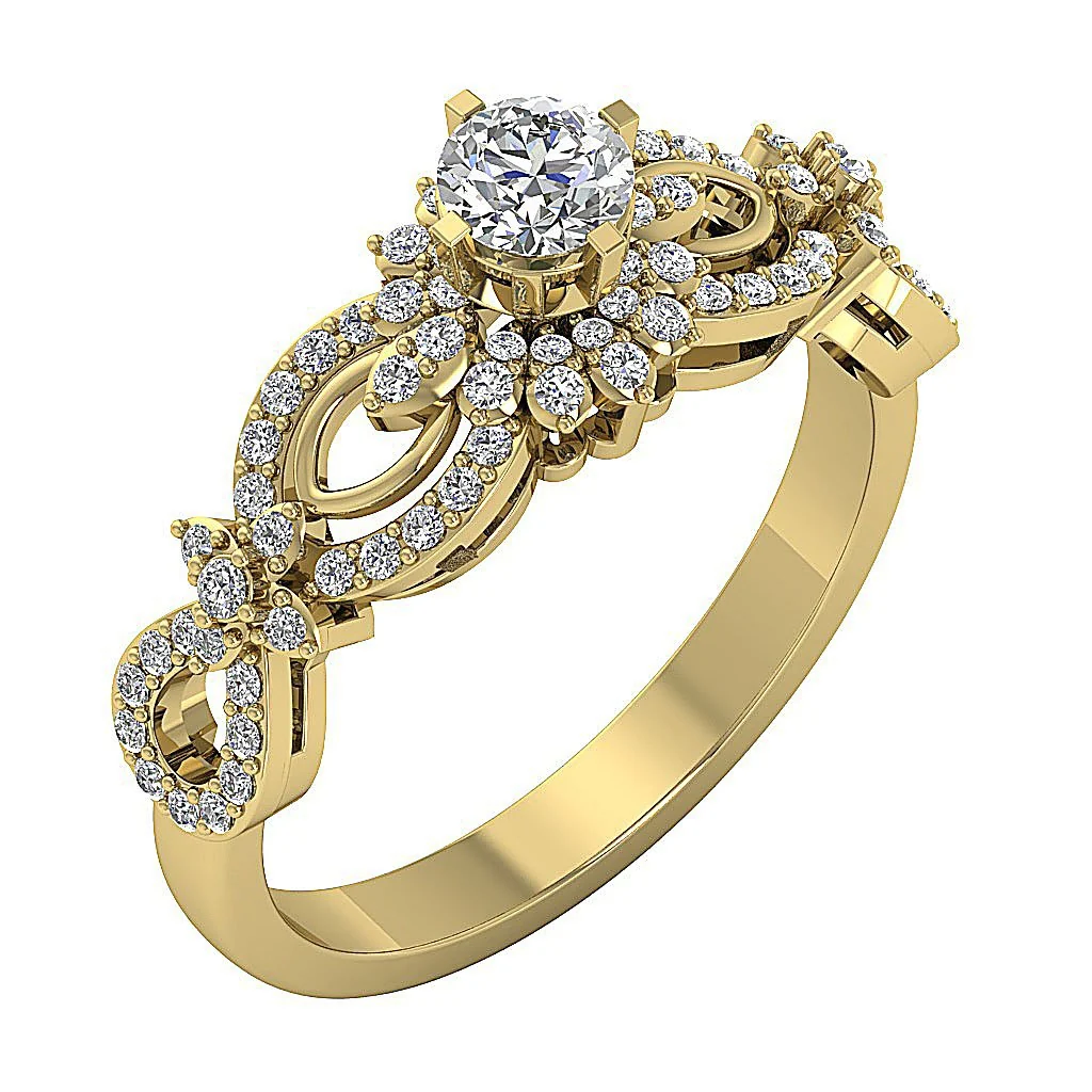 The Salma Excellent Round Cut Diamond Solitaire Engagement Ring 14K Gold Appraisal - Image 5