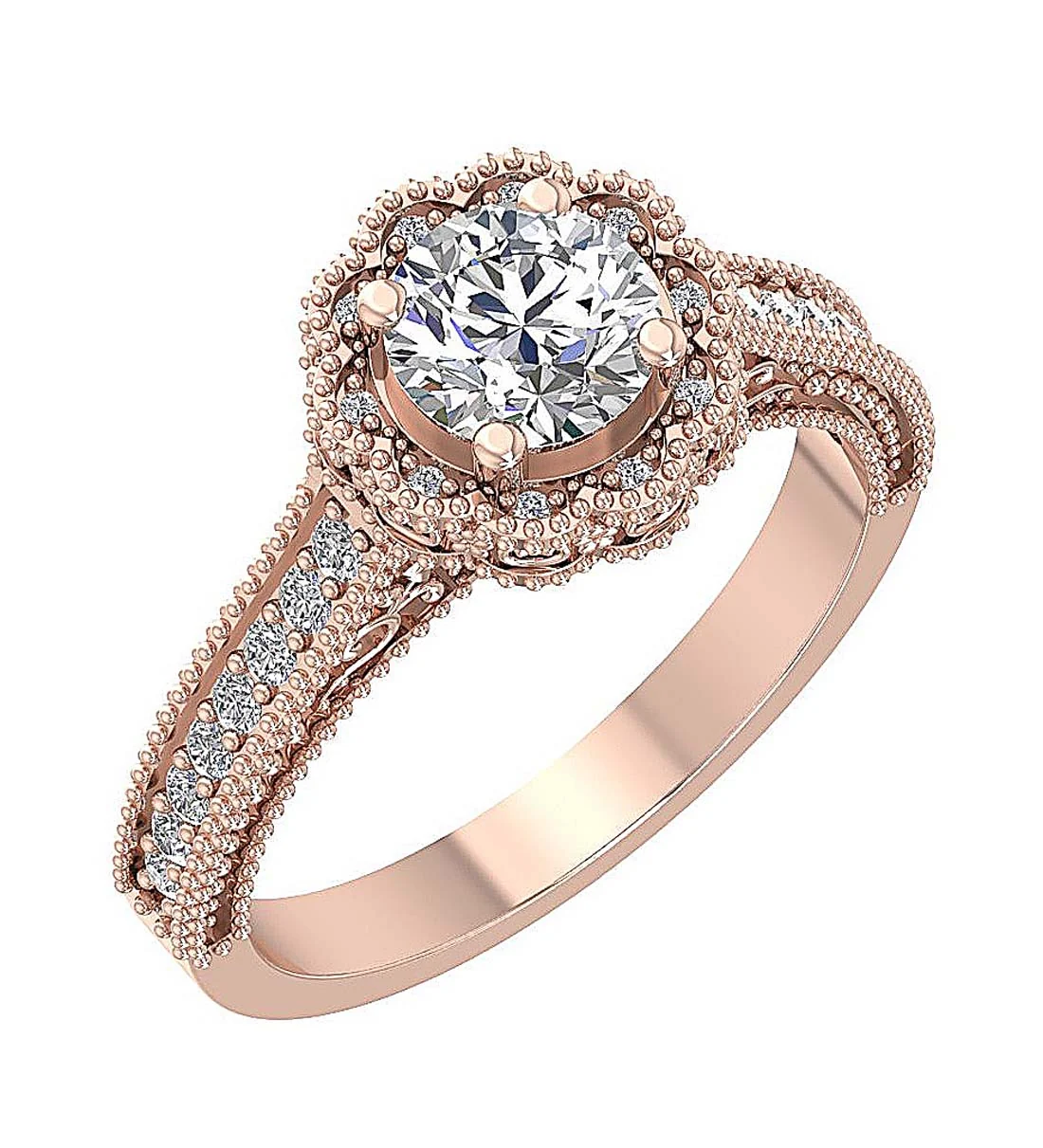 I1/SI1 G 1.35Carat Gorgeous Round Cut Diamond 14k White Gold Solitaire Engagement Ring - Image 4