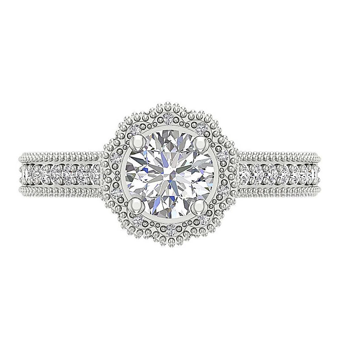 I1/SI1 G 1.35Carat Gorgeous Round Cut Diamond 14k White Gold Solitaire Engagement Ring - Image 6