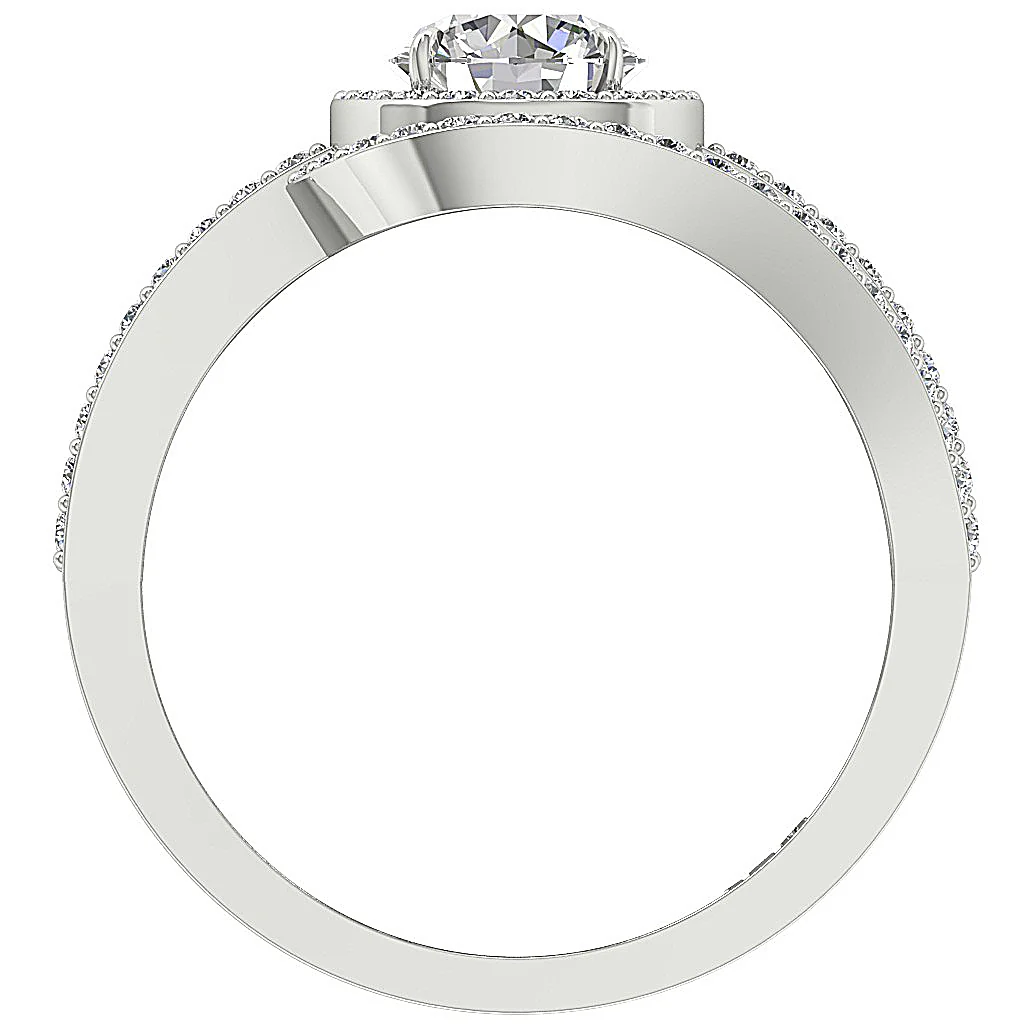 The Samira Solitaire With Accents Round Brilliant Cut Diamond Ring 14K Gold 12.30 mm - Image 5