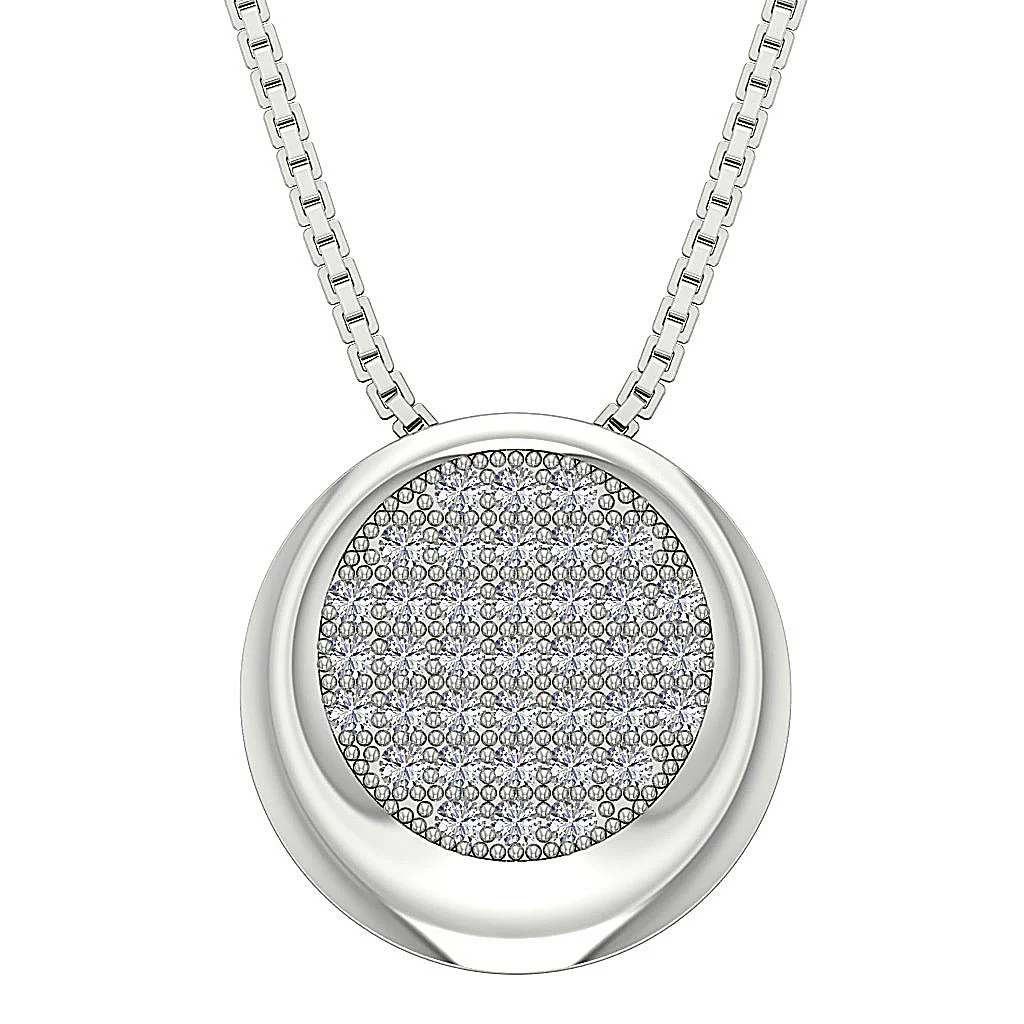 The Samuel Beautiful Circle Pendant For Women Natural Diamond Yellow Gold - Image 2