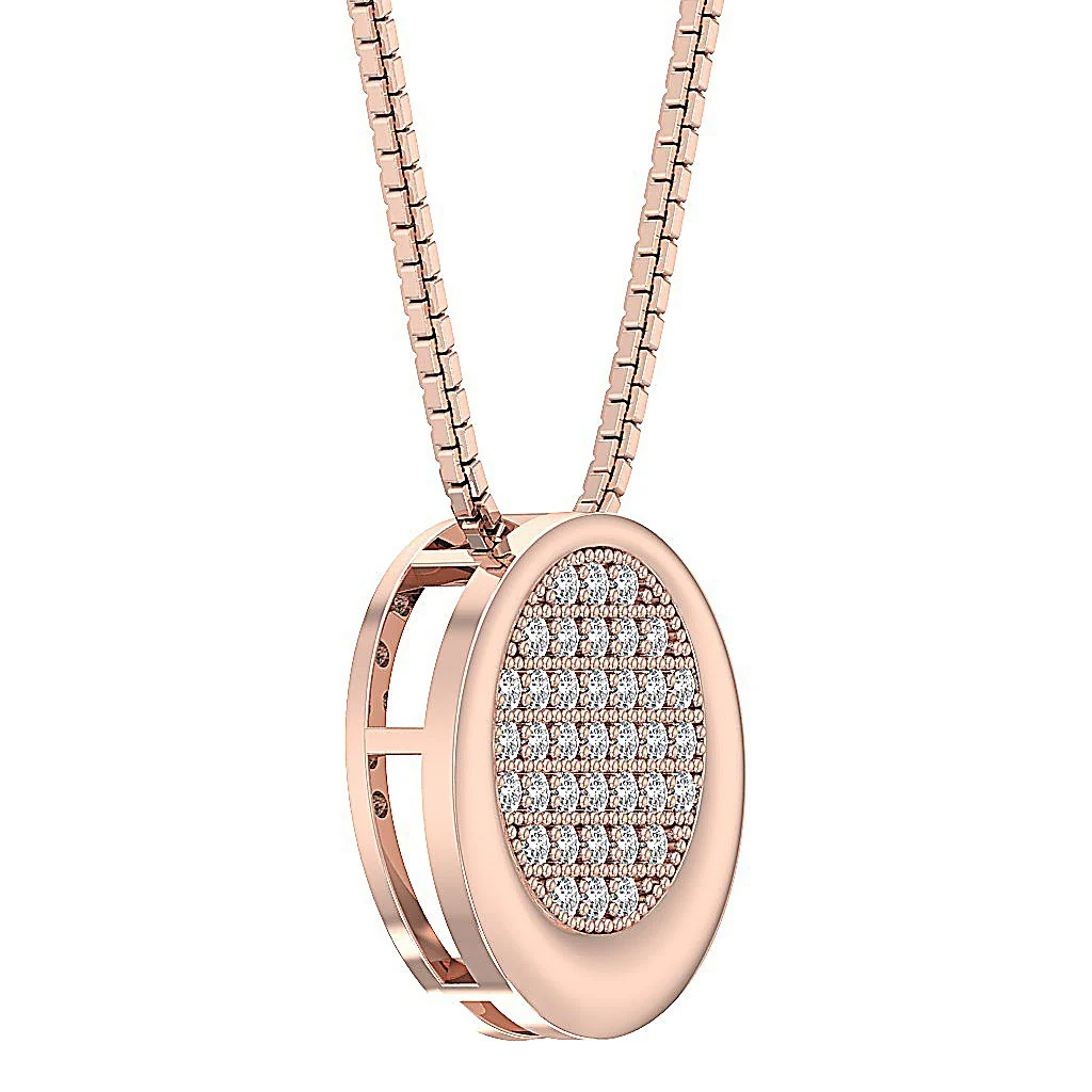 The Samuel Beautiful Circle Pendant For Women Natural Diamond Yellow Gold - Image 6
