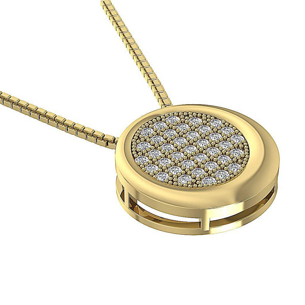 The Samuel Beautiful Circle Pendant For Women Natural Diamond Yellow Gold - Image 8