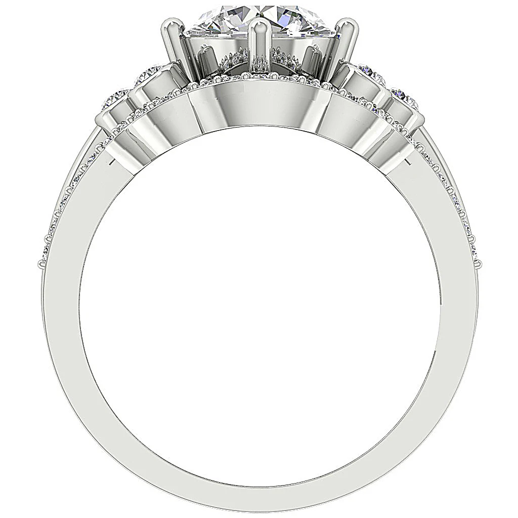The Sapphire Accent Solitaire Diamond Engagement Ring 14K White Yellow Rose Gold - Image 5