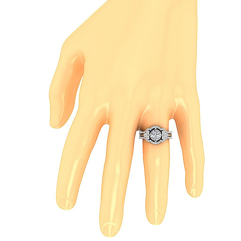 The Sapphire Accent Solitaire Diamond Engagement Ring 14K White Yellow Rose Gold - Image 7