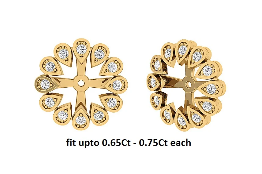 The Gracelynn Prong Set Removable Jacket Earring Genuine  Diamond 14K White Gold - Image 2
