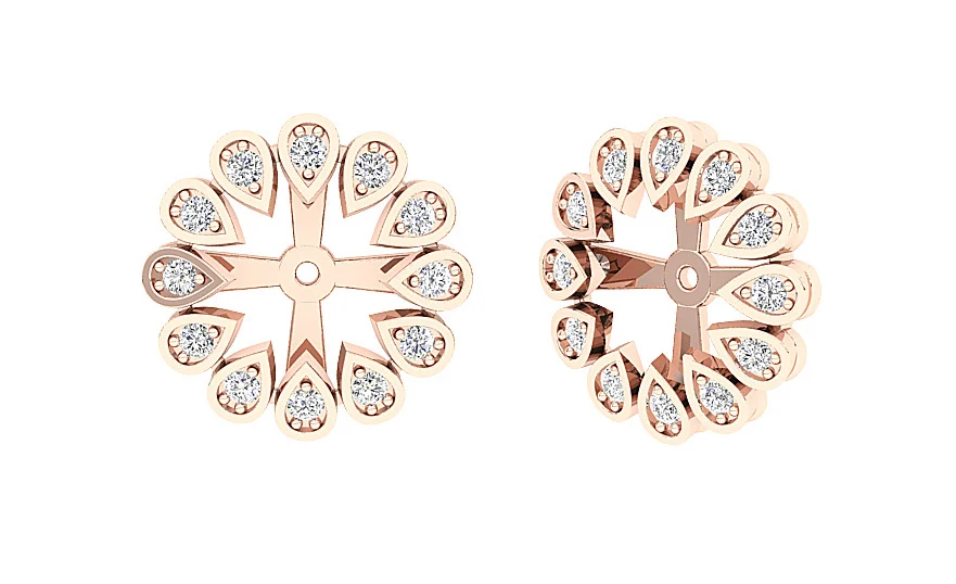 The Gracelynn Prong Set Removable Jacket Earring Genuine  Diamond 14K White Gold - Image 3