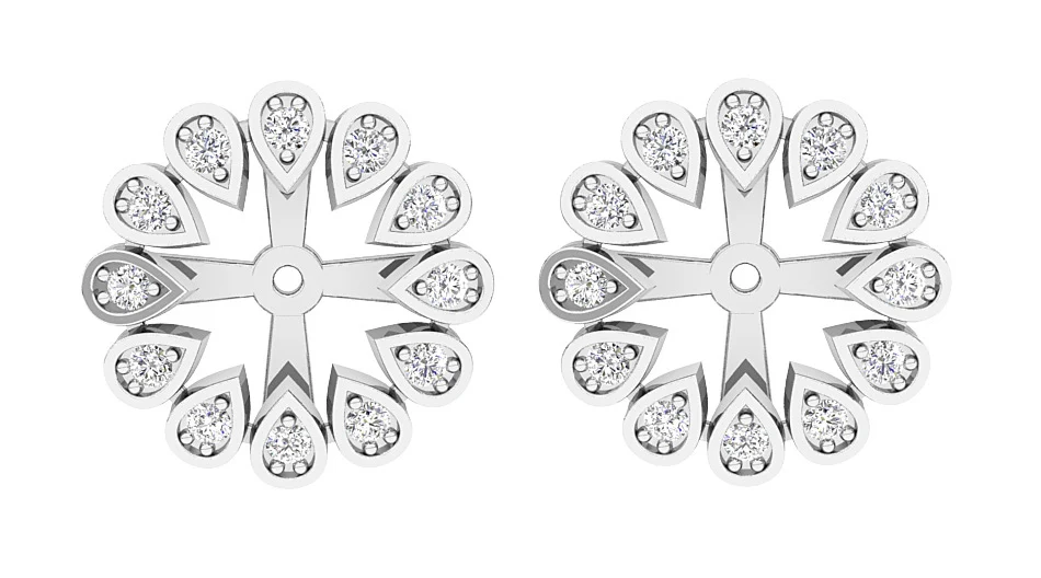 The Gracelynn Prong Set Removable Jacket Earring Genuine  Diamond 14K White Gold - Image 5