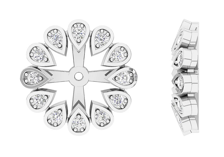 The Gracelynn Prong Set Removable Jacket Earring Genuine  Diamond 14K White Gold