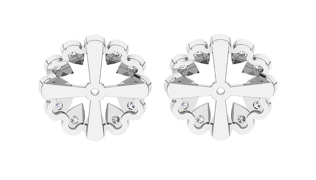 The Gracelynn Prong Set Removable Jacket Earring Genuine  Diamond 14K White Gold - Image 7