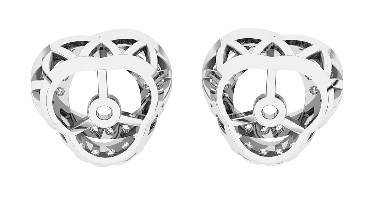I1/SI1/VS1/VVS1 0.60Ct Round Prong Set Diamond Designer Jacket Earring 14K Gold 12.70 mm - Image 4