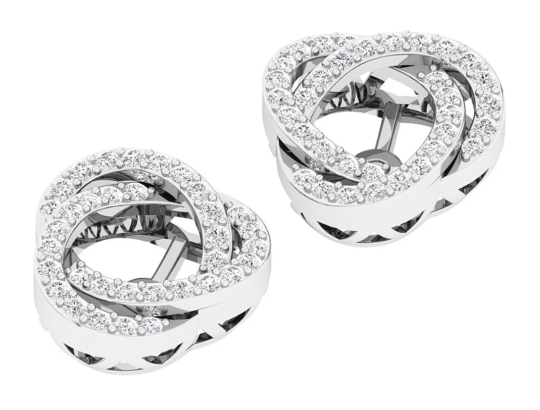 I1/SI1/VS1/VVS1 0.60Ct Round Prong Set Diamond Designer Jacket Earring 14K Gold 12.70 mm - Image 8