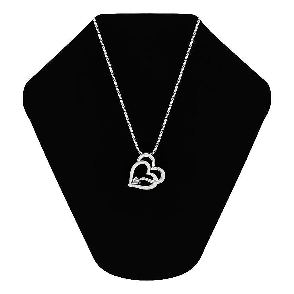 The Selena Twisted Double Heart Solitaire Diamond Pendant With Chain 14K Rose Gold - Image 7