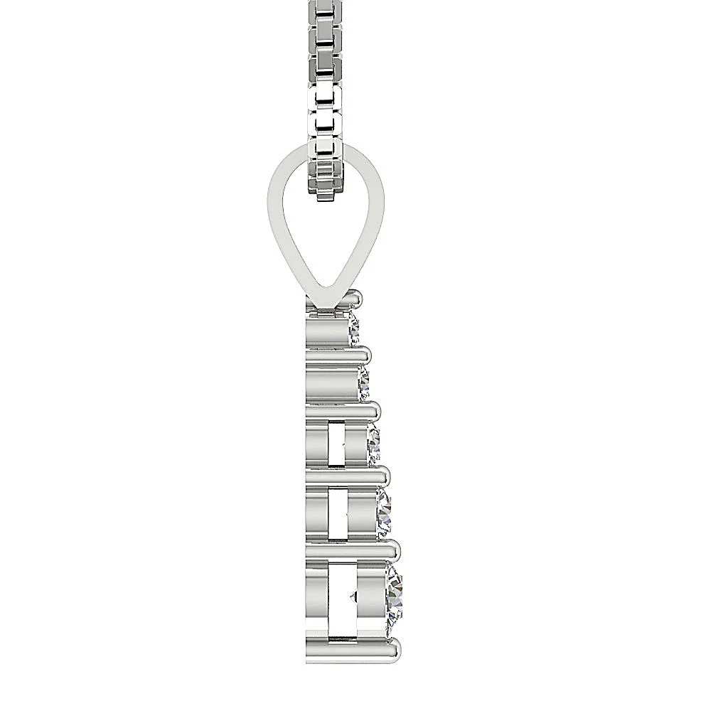 The Sergio Round Brilliant Cut Diamond 14k Solid Gold Journey Pendant Necklace - Image 7
