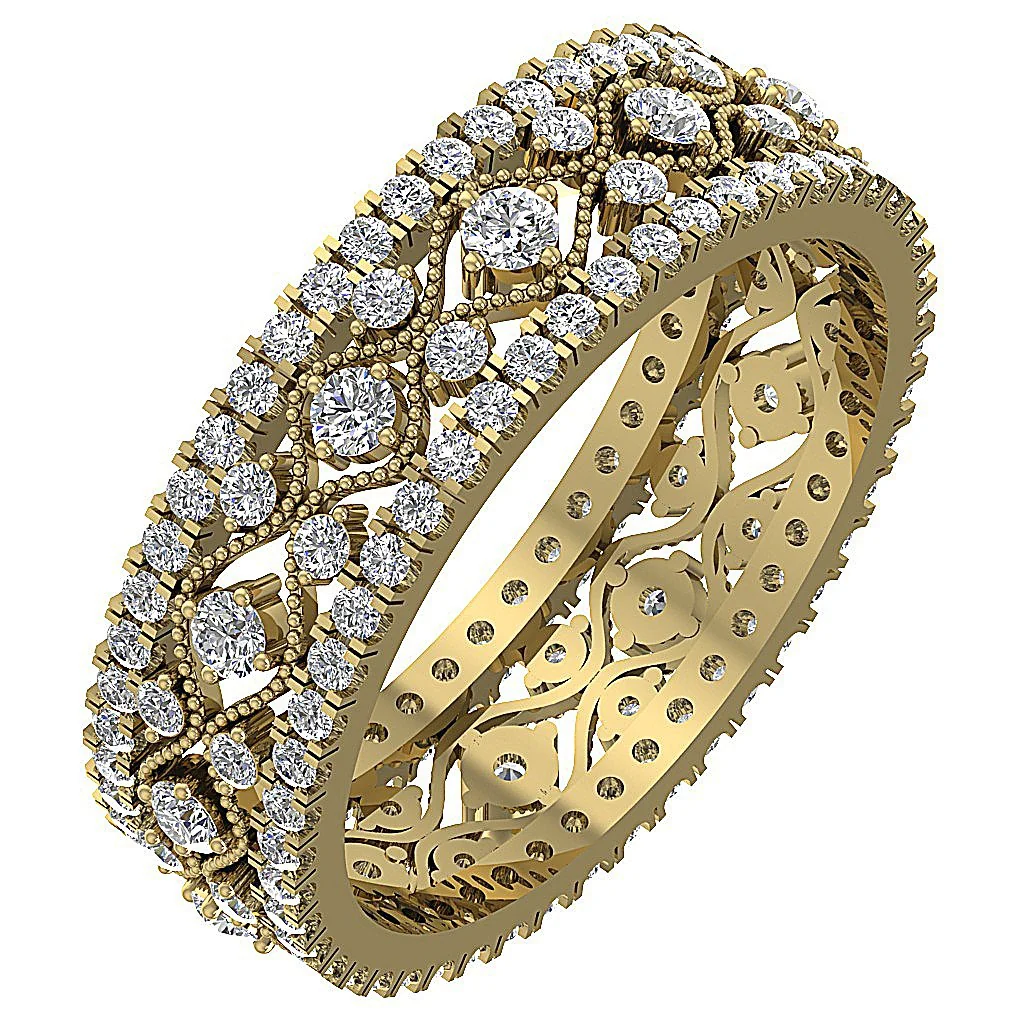 The Sergio Beautiful Multi Round Cut Diamond Yellow Gold Full Eternity Ring For Women