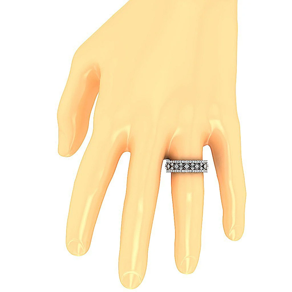 The Sergio Beautiful Multi Round Cut Diamond Yellow Gold Full Eternity Ring For Women - Image 7