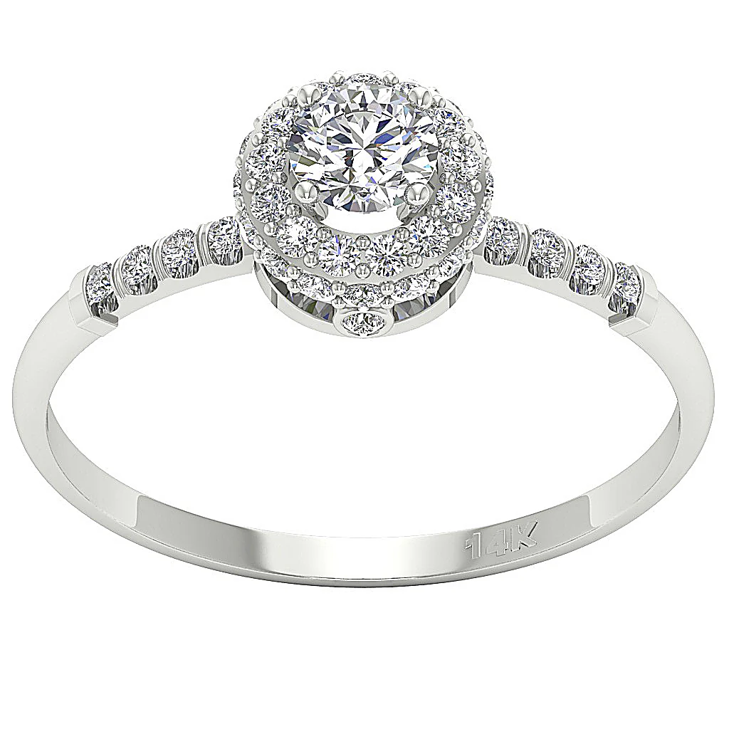 The Shepherd 14k Yellow Gold Genuine Diamond Beautiful Halo Solitaire Ring For Her - Image 4