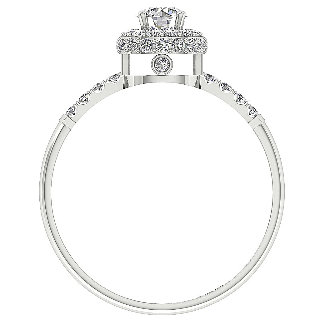 The Shepherd 14k Yellow Gold Genuine Diamond Beautiful Halo Solitaire Ring For Her - Image 5
