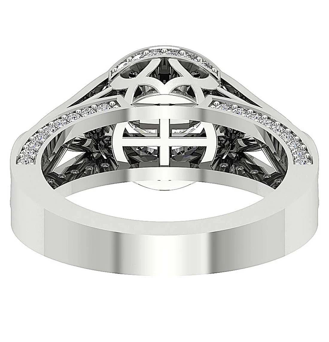 The Shiloh 14k Yellow Gold Round Diamond Halo Solitaire Anniversary Ring For Women - Image 7