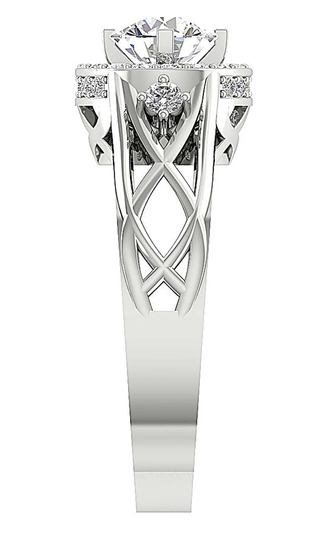 The Shiloh 14k Yellow Gold Round Diamond Halo Solitaire Anniversary Ring For Women - Image 8