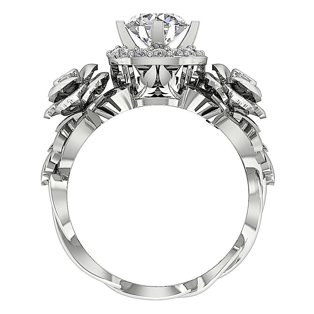 The Siena Rose Designe Solitaire Engagement Ring Natural Diamond 14K Two-Tone Gold - Image 6