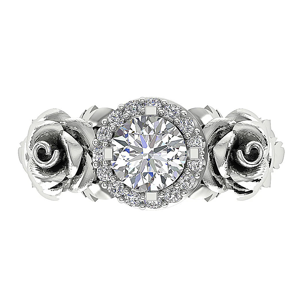 The Siena Rose Designe Solitaire Engagement Ring Natural Diamond 14K Two-Tone Gold - Image 8