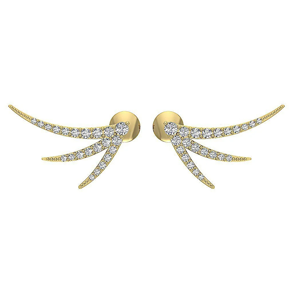 The Silas Round Brilliant Cut Diamond Prong Set Fashion Stud Earring White Gold - Image 3