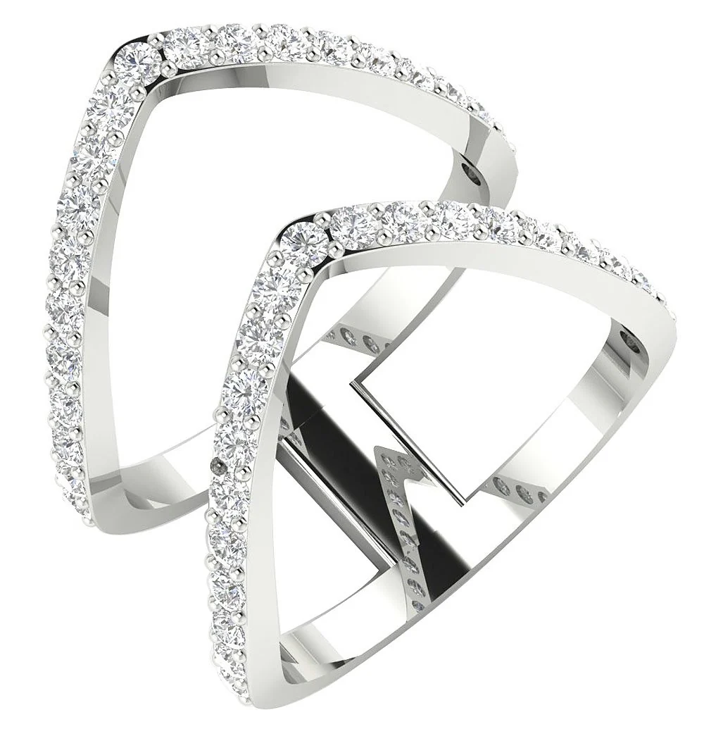 The Simone Genuine Diamond 14K Solid Gold Anniversary Wedding Ring - Image 2