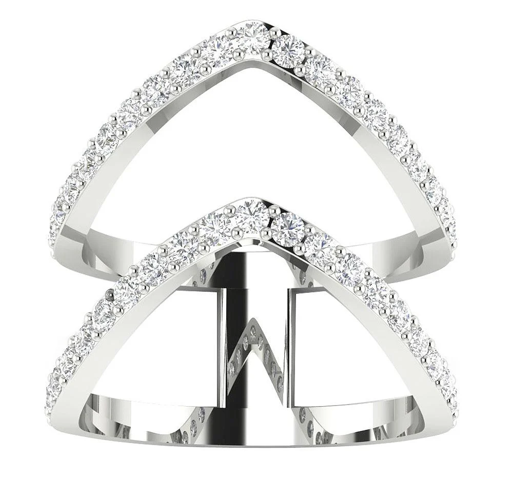The Simone Genuine Diamond 14K Solid Gold Anniversary Wedding Ring - Image 5