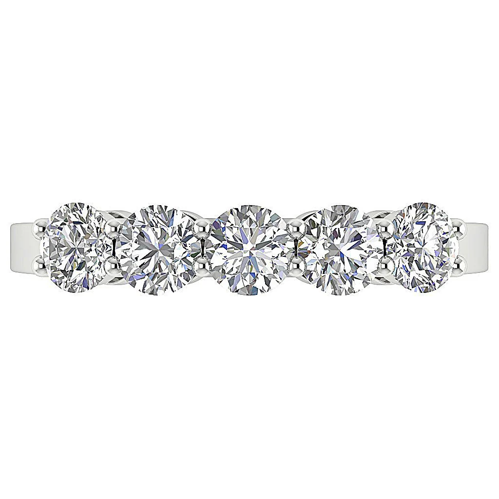 The Sincere 14K Rose Gold Natural Diamond Classsic Five Stone Engagement Ring For Her - Image 5