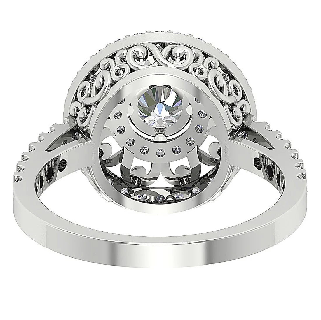 The Skyla 14K White Gold Engagement Ring For Women Natural Diamond 13.70 mm - Image 10