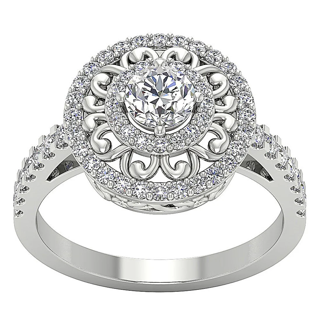 The Skyla 14K White Gold Engagement Ring For Women Natural Diamond 13.70 mm - Image 11