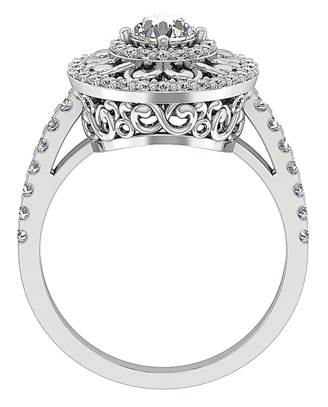 The Skyla 14K White Gold Engagement Ring For Women Natural Diamond 13.70 mm - Image 12