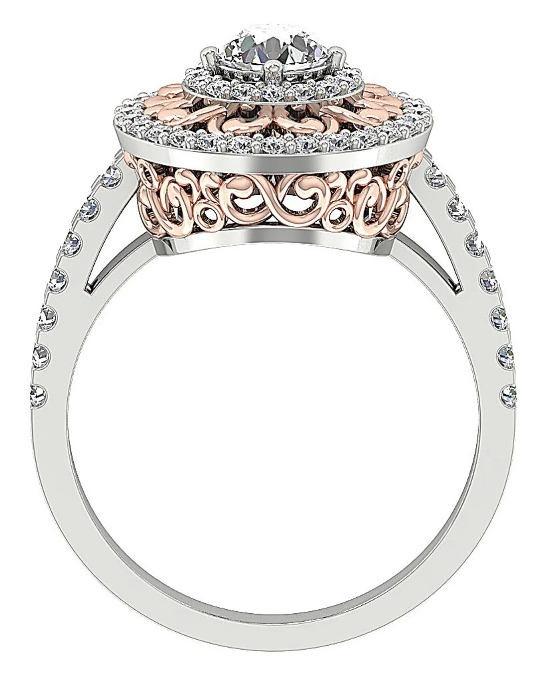 The Skyla 14K White Gold Engagement Ring For Women Natural Diamond 13.70 mm - Image 13
