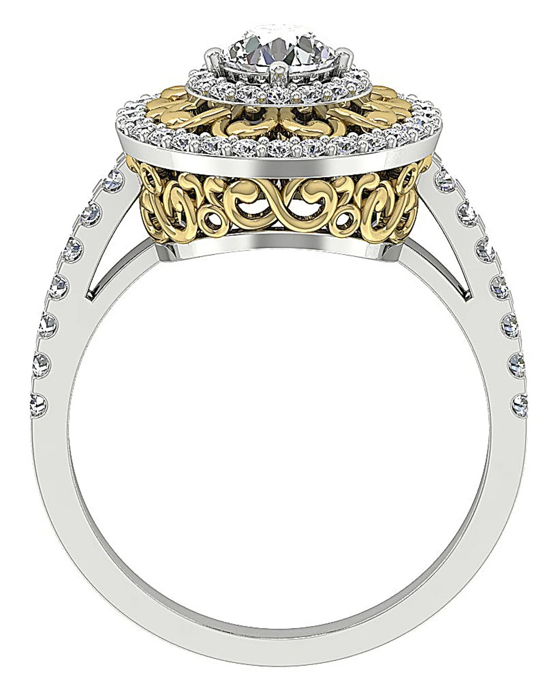 The Skyla 14K White Gold Engagement Ring For Women Natural Diamond 13.70 mm - Image 3
