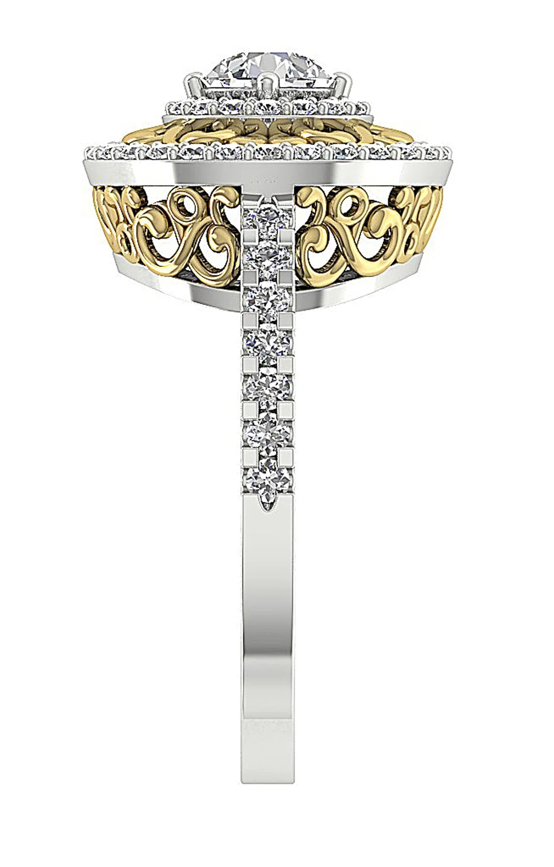 The Skyla 14K White Gold Engagement Ring For Women Natural Diamond 13.70 mm - Image 4