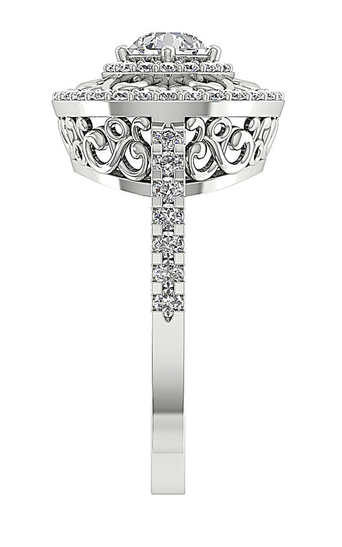 The Skyla 14K White Gold Engagement Ring For Women Natural Diamond 13.70 mm - Image 5