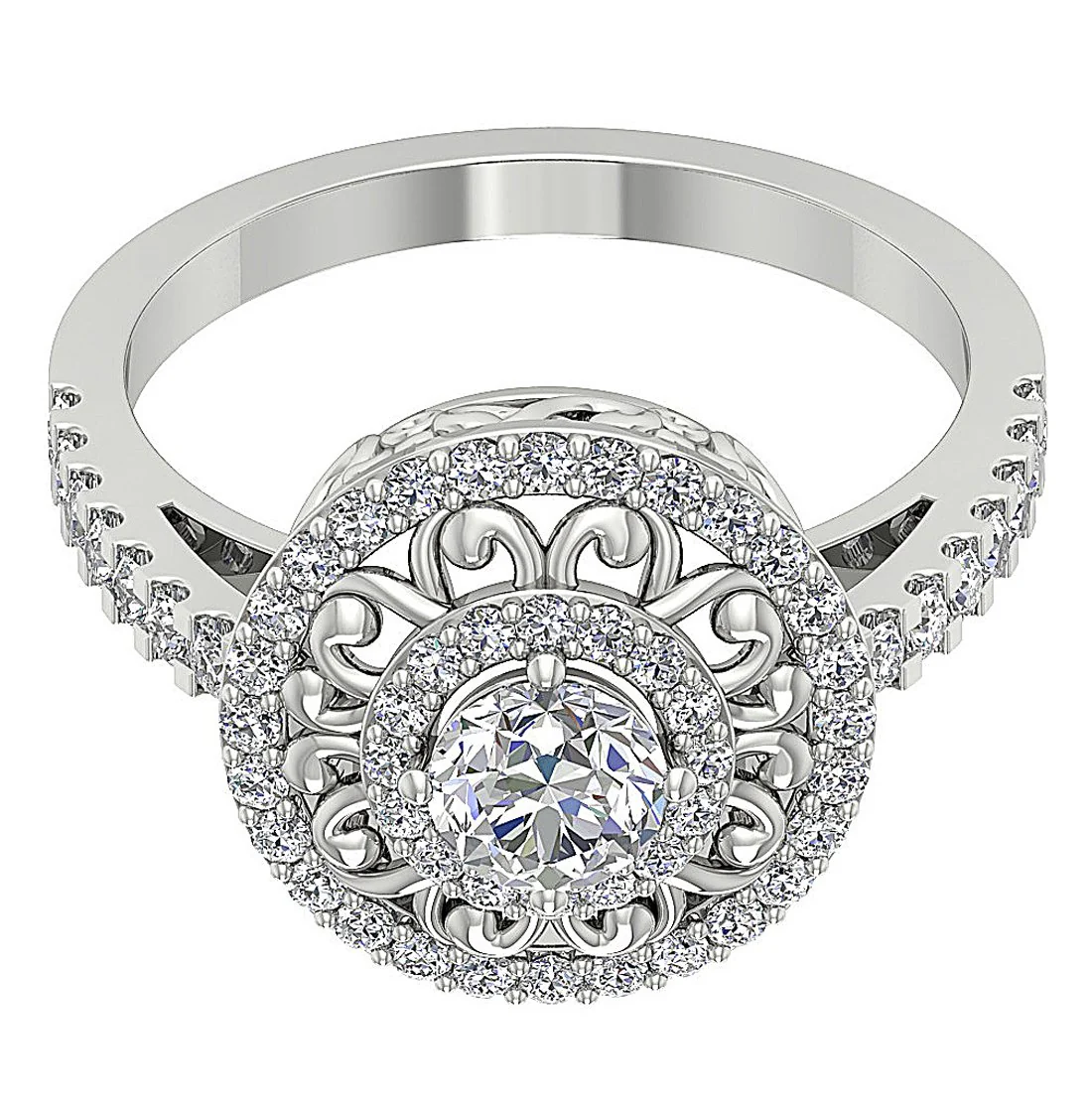 The Skyla 14K White Gold Engagement Ring For Women Natural Diamond 13.70 mm - Image 6