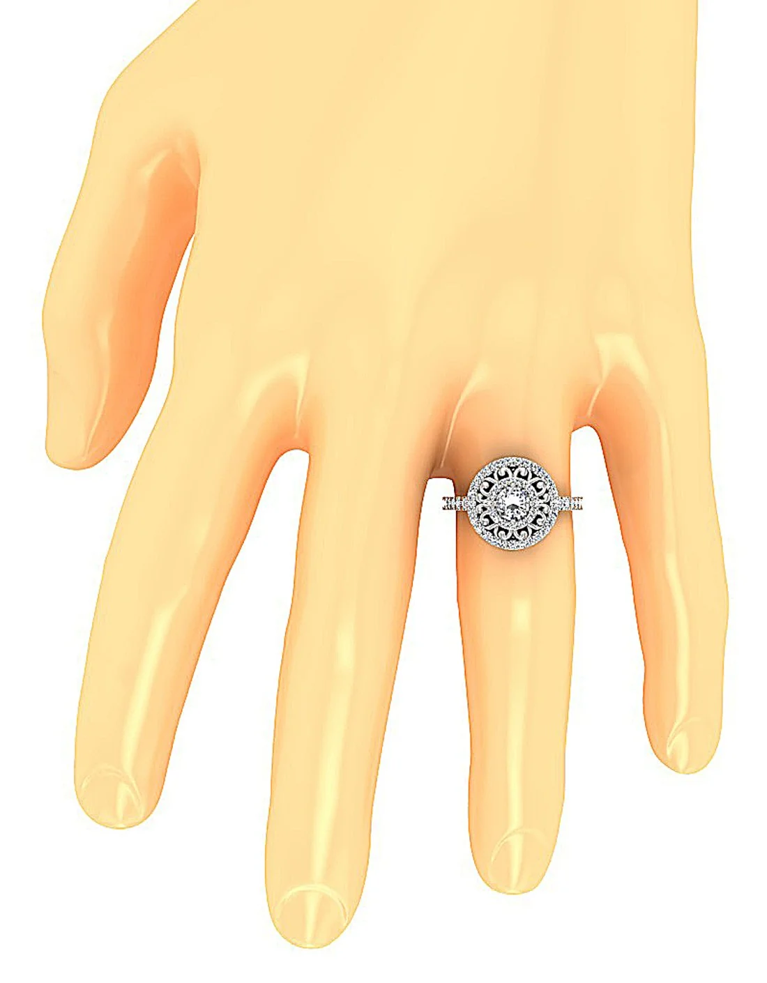 The Skyla 14K White Gold Engagement Ring For Women Natural Diamond 13.70 mm - Image 7