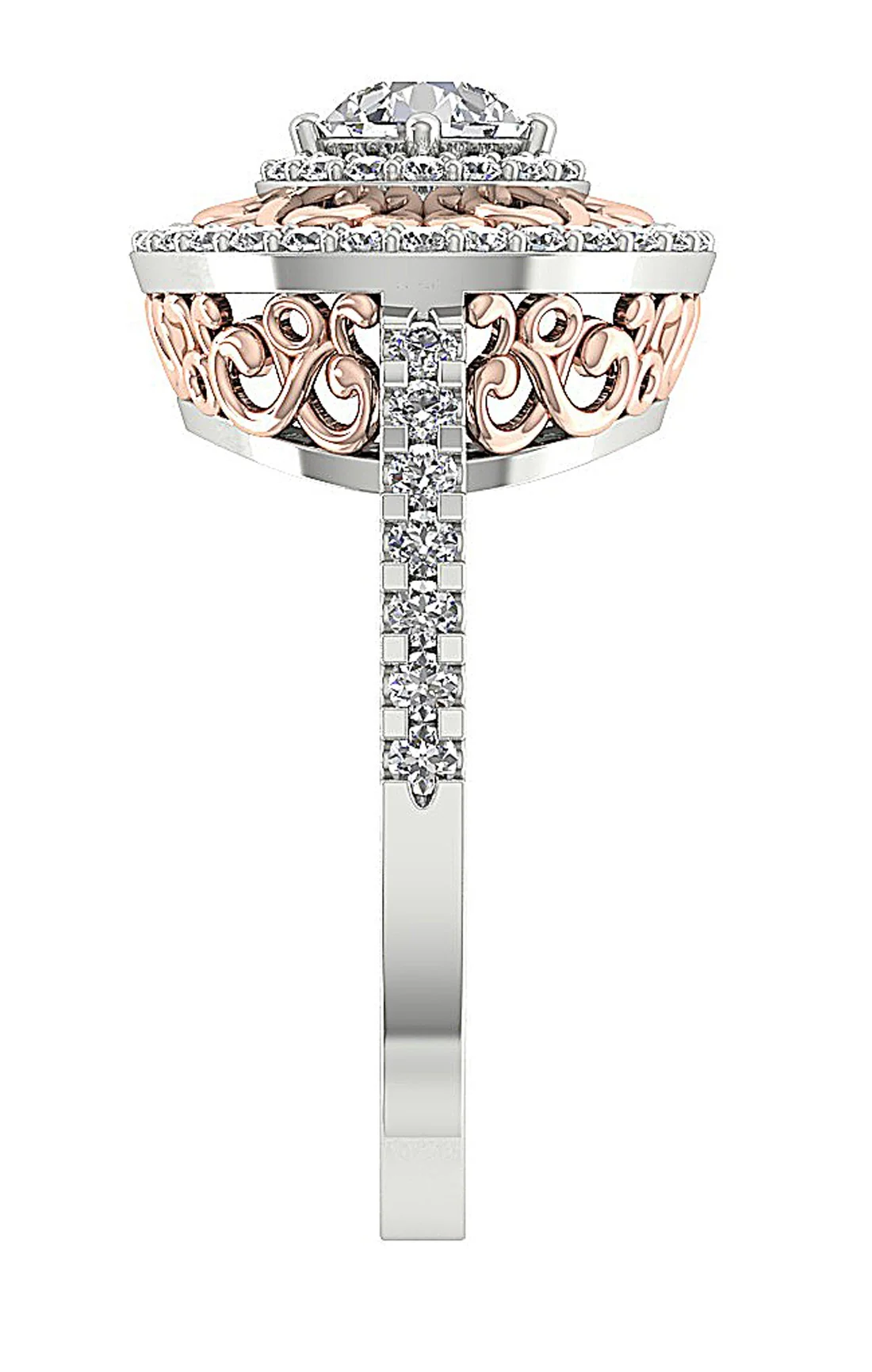 The Skyla 14K White Gold Engagement Ring For Women Natural Diamond 13.70 mm - Image 8
