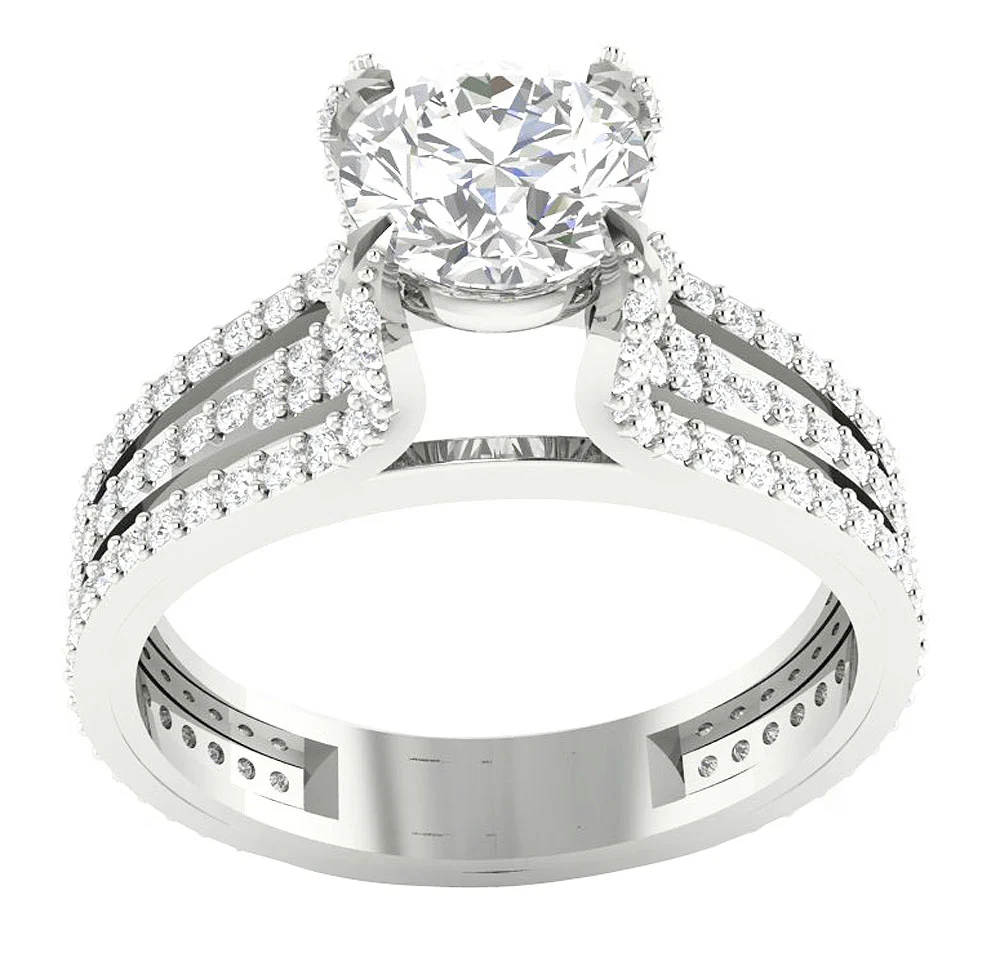 The Sol 1 Carat Center Solitaire Round Diamond 2.25 Ct Engagement Ring 14K Rose Gold - Image 4