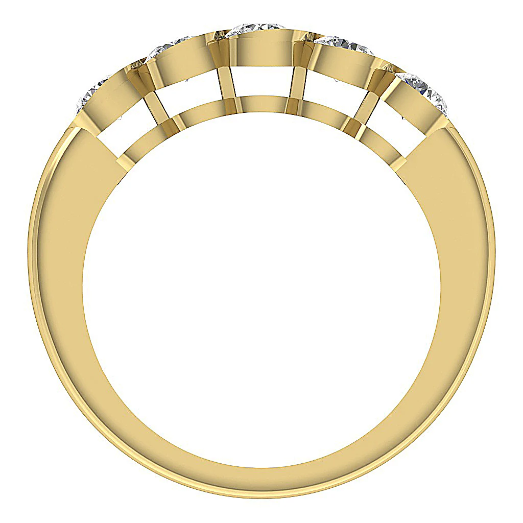The Soren Unique Bezel Set Genuine Diamond Yellow Gold Five Stone Ring For Her - Image 6