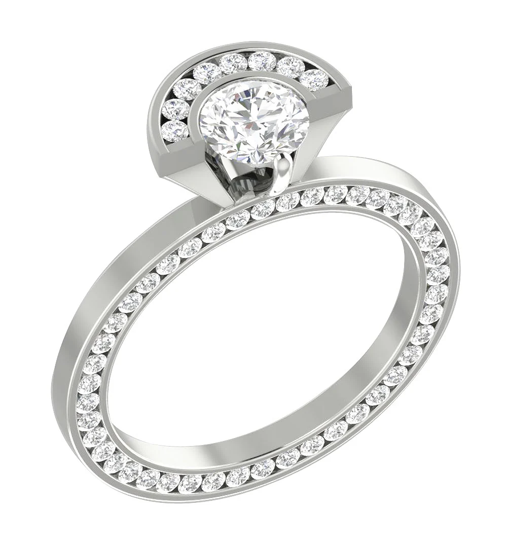 Elegant Eternity Solitaire Engagement Ring I1/SI1 G 1.50Ct Natural Diamond 14k/18k Rose Gold - Image 2