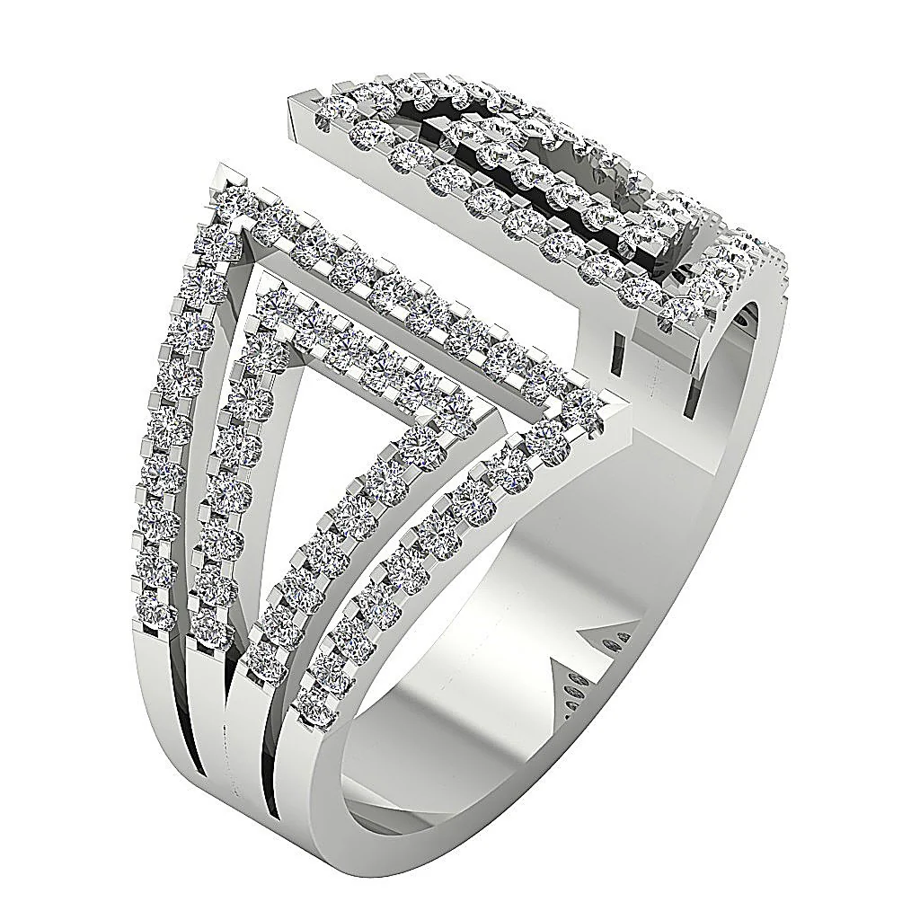 The Stetson Open Style Natural Diamond Wedding Anniversary Ring Yellow Gold 14.80 mm - Image 2